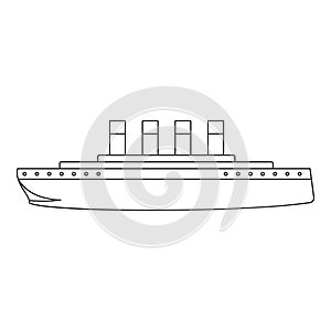 Titanic icon, outline style.