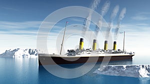 Titanic ship - 3D render