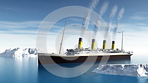 Titanic ship - 3D render photo