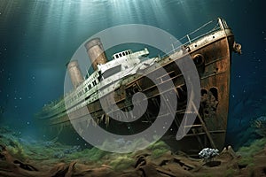 Titanic Shipwreck Underwater