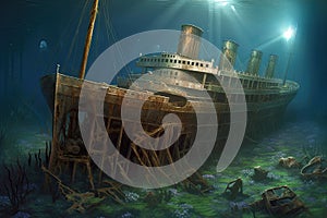 Titanic Shipwreck Underwater photo