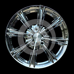 Titanium crhome car rim texture isolated photo