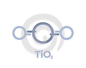 Titanium dioxide molecule icon on white