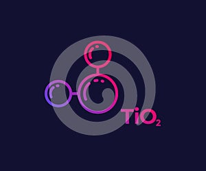 Titanium dioxide molecule, linear icon