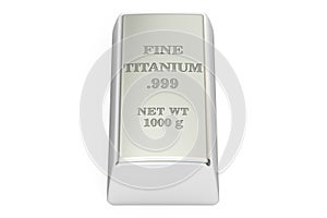 Titanium ingot, 3D rendering