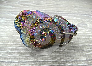 Titanium rainbow aura quartz semigem cluster