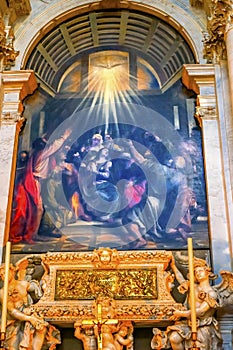 Titian Descent Holy Ghost Santa Maria Salute Church Venice Italy