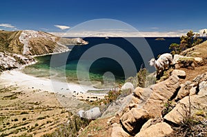 Titicaca lake, Bolivia, Isla del Sol landscape