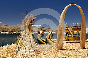 Titicaca lake, Peru, floating islands Uros