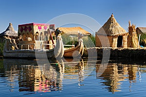 Titicaca lake, Peru, floating islands Uros