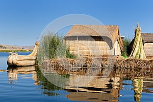 Titicaca lake, Peru, floating islands Uros