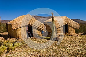 Titicaca lake Peru Uro 2 huts