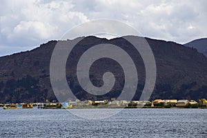 Titicaca lake, Puno, Peru. Uros floating islands on Titicaca lake in Puno, Peru, South America