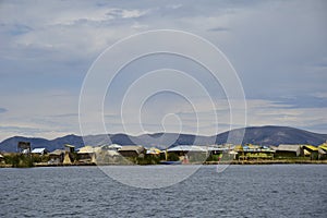 Titicaca lake, Puno, Peru. Uros floating islands on Titicaca lake in Puno, Peru, South America