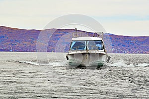 Boat on Lake Titicaca- Peru- Mexico photo