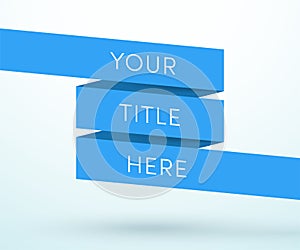 Title Banner 3d Ribbon Full Page Template Vector