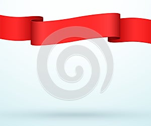 Title Banner 3d Ribbon Strip Full Page Template Vector