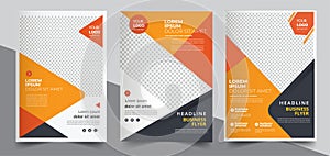 Title	 Brochure design, cover modern layout, annual report, poster, flyer in A4 with colorful triangles