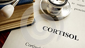 Title Cortisol written on a page. photo
