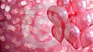 This title describes the image of pink balloons against a sparkly background, with enough room for design and copy space