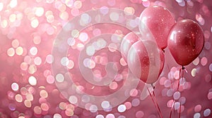 This title describes the image of pink balloons against a sparkly background, with enough room for design and copy space