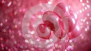 This title describes the image of pink balloons against a sparkly background, with enough room for design and copy space