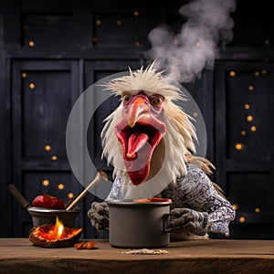 Muppet metaphorical chicken, Eating hot chili, photo