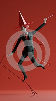 Tito Triangle A young and energetic conductor, instantly recognizable by his triangleshaped hat and his signature move photo