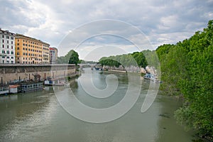 Tiver River, view from Ponte Giuseppe Mazzini in Rome