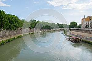 Tiver River, view from Ponte Giuseppe Mazzini in Rome