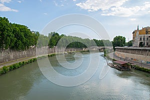 Tiver River, view from Ponte Giuseppe Mazzini in Rome