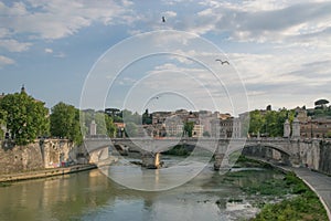 Tiver River, view from Ponte Principe Amadeo Savoia Acosta in Rome