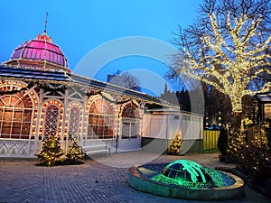 Tivoli Gardens at Christmas, Copenhagen, Denmark.