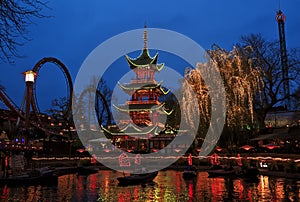 Tivoli Gardens in Copenhagen, Denmark