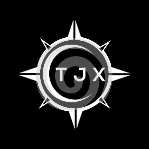 TJX abstract technology logo design on Black background. TJX creative initials letter logo concept