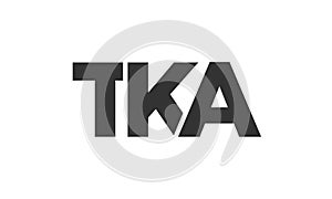 TKA logo design template with strong and modern bold text. Initial based vector logotype featuring simple and minimal typography.