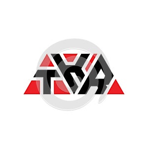 TKR triangle letter logo design with triangle shape. TKR triangle logo design monogram. TKR triangle vector logo template with red