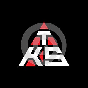 TKS triangle letter logo design with triangle shape. TKS triangle logo design monogram. TKS triangle vector logo template with red