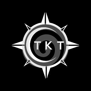 TKT abstract technology logo design on Black background. TKT creative initials letter logo concept