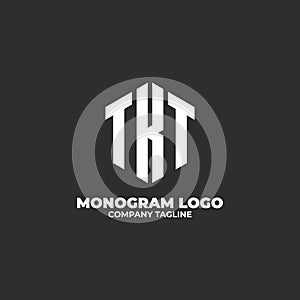 TKT letter logo creative design with vector graphic, simple and modern