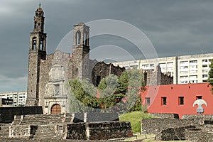 Tlateloco plaza de las tres culturas Mexico city photo