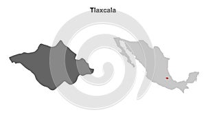 Tlaxcala outline map