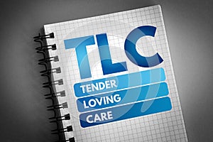 TLC - Tender Loving Care acronym