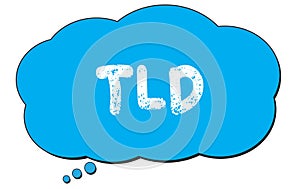 TLD text written on a blue thought bubble