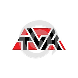 TLK triangle letter logo design with triangle shape. TLK triangle logo design monogram. TLK triangle vector logo template with red