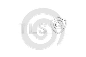 TLS concept white background 3d photo