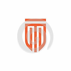 TM Shield Logo. Letter M Shield Logo