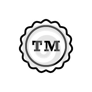 TM, trade mark icon flat vector template design trendy