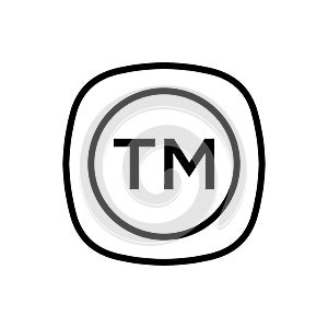 TM, trade mark icon flat vector template design trendy