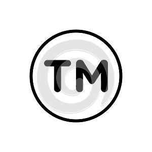 TM, trade mark icon flat vector template design trendy